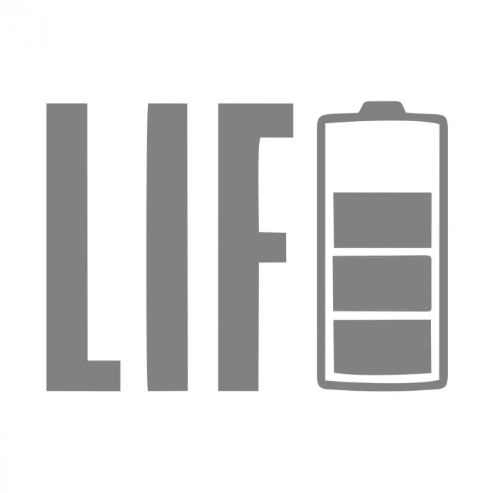 Life Batarya Sticker 17x17 Cm Gri