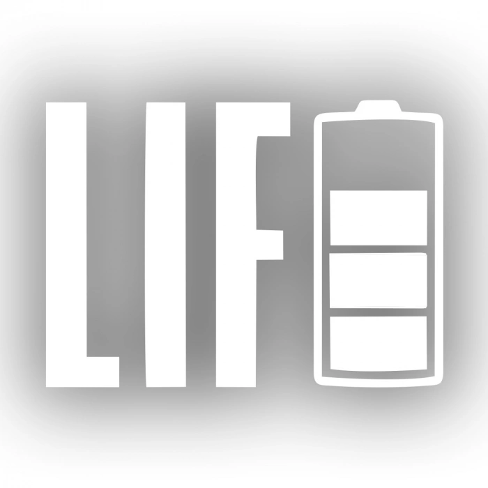 Life Batarya Sticker 17x17 Cm Beyaz