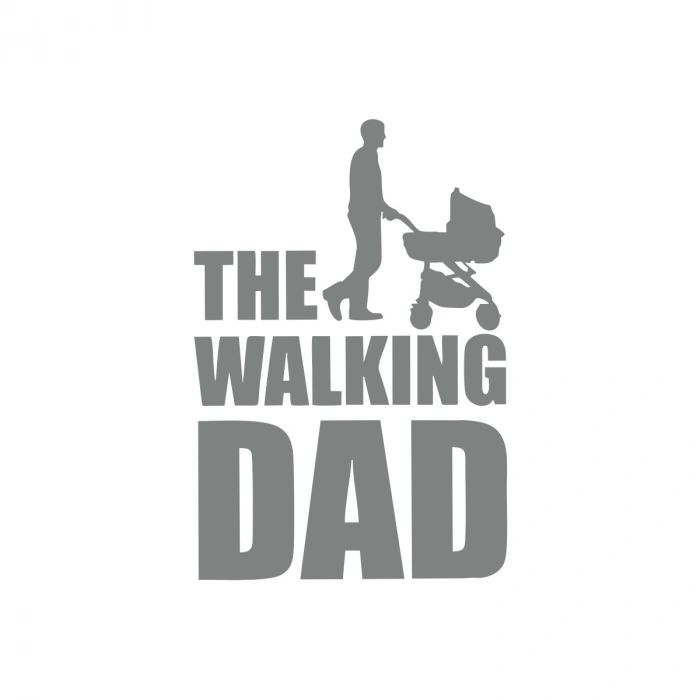 The Walking Dad Sticker 17x17 Cm Gri