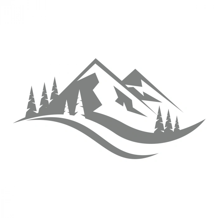 Dağ ve Ağaçlar Sticker17x17 Cm Gri