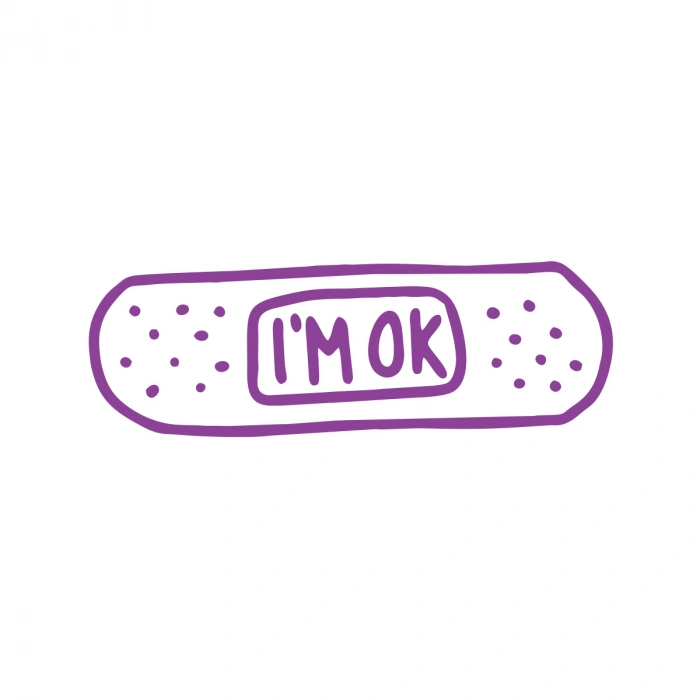 İm Ok Yarabandı Sticker17x17 Cm Mor