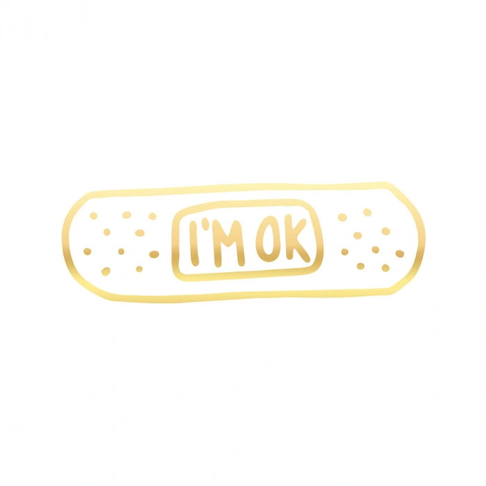 İm Ok Yarabandı Sticker17x17 Cm Gold