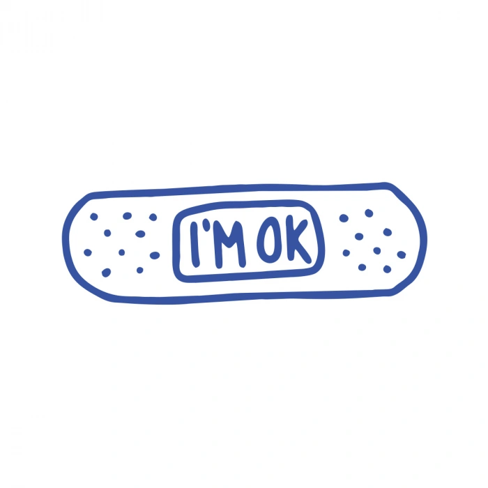 İm Ok Yarabandı Sticker17x17 Cm Mavi