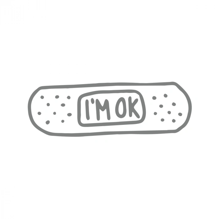 İm Ok Yarabandı Sticker17x17 Cm Gri