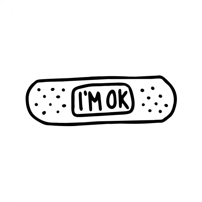 İm Ok Yarabandı Sticker17x17 Cm Siyah