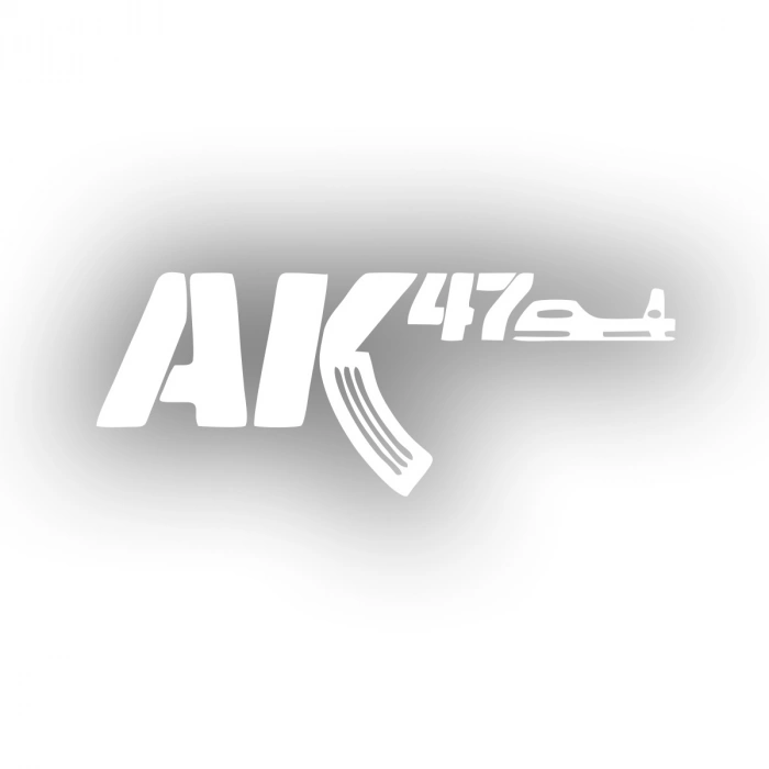ak47 sticker17x17 Cm Beyaz