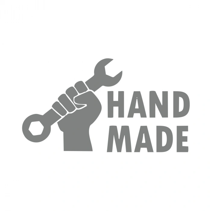 Hand Made Anahtar El Yapımı Sticker17x17 Cm Gri