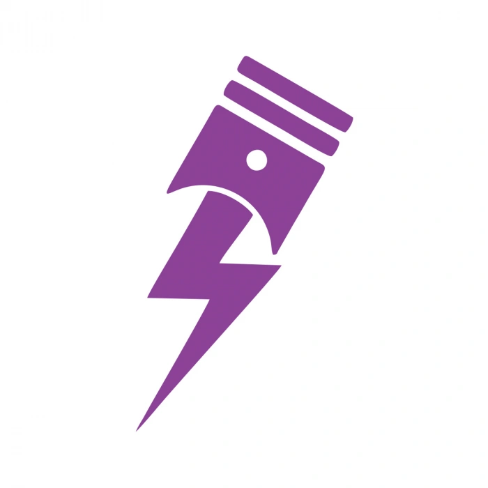 Piston Şimşek Sticker 17x17 Cm Mor