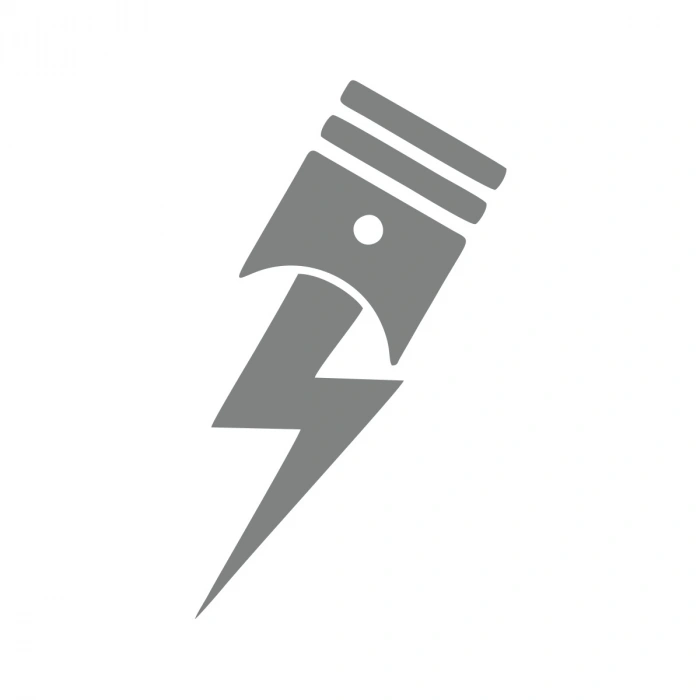 Piston Şimşek Sticker 17x17 Cm Gri