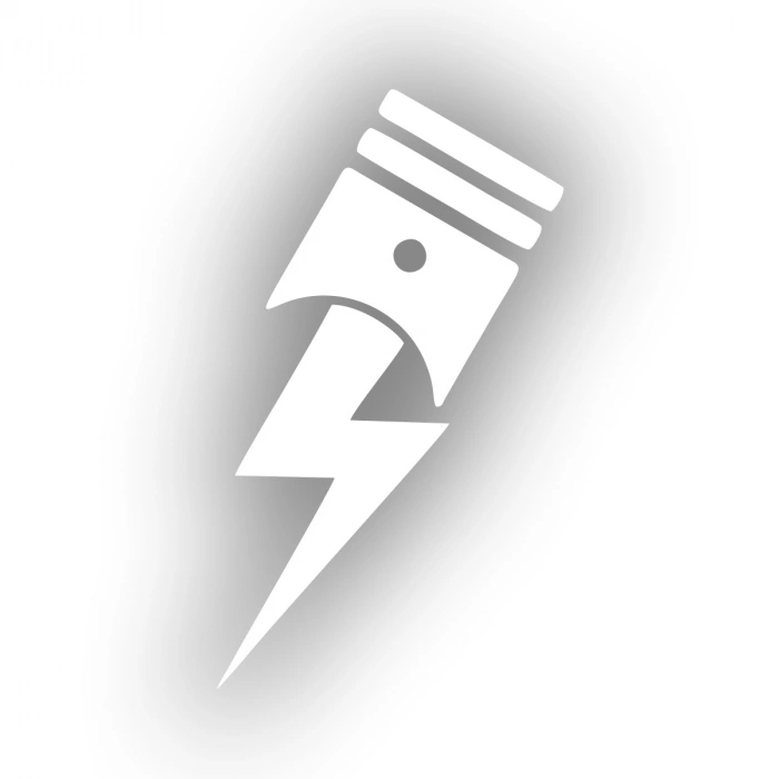 Piston Şimşek Sticker 17x17 Cm Beyaz