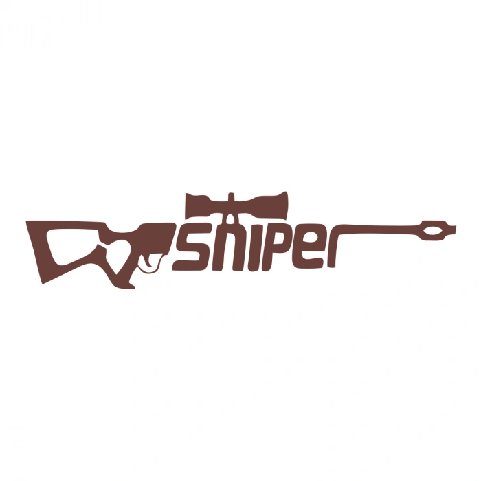 Sniper Sticker 17x17 Cm Kahverengi