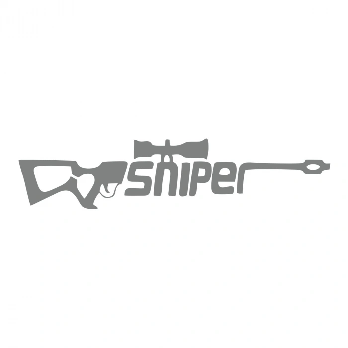 Sniper Sticker 17x17 Cm Gri