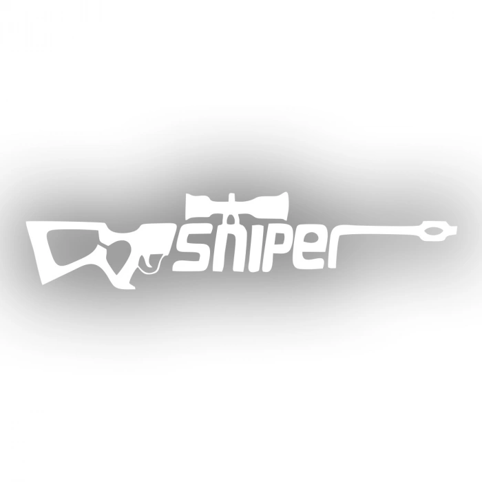 Sniper Sticker 17x17 Cm Beyaz
