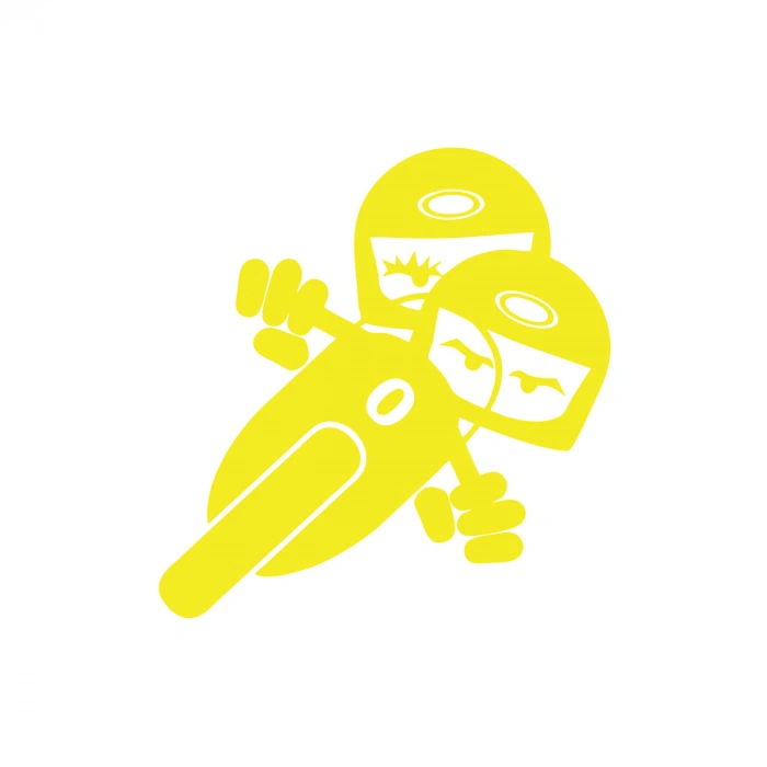 Twin Racers Motorcu Sticker 17x17 Cm Sarı