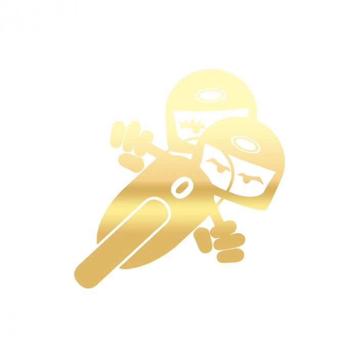 Twin Racers Motorcu Sticker 17x17 Cm Gold
