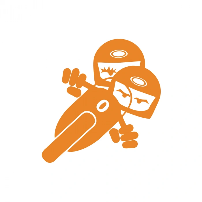 Twin Racers Motorcu Sticker 17x17 Cm Turuncu