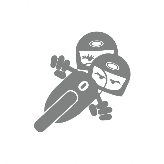 Twin Racers Motorcu Sticker 17x17 Cm Gri