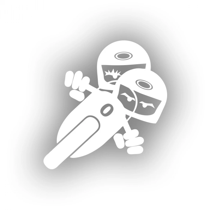 Twin Racers Motorcu Sticker 17x17 Cm Beyaz