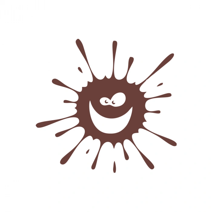 Splash Gülen Surat Sticker 17x17 Cm Kahverengi