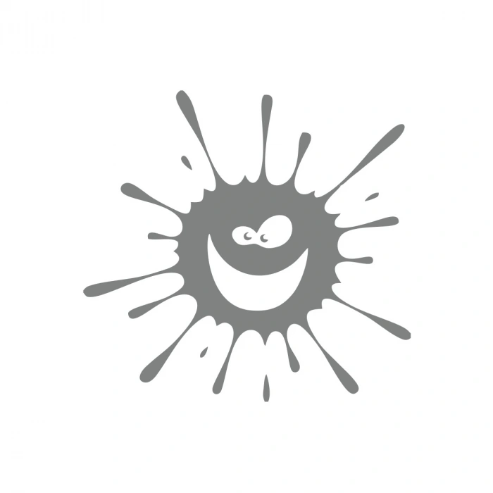 Splash Gülen Surat Sticker 17x17 Cm Gri