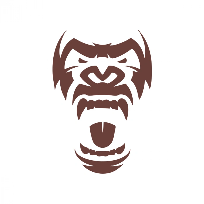 Goril Kafası Sticker17x17 Cm Kahverengi