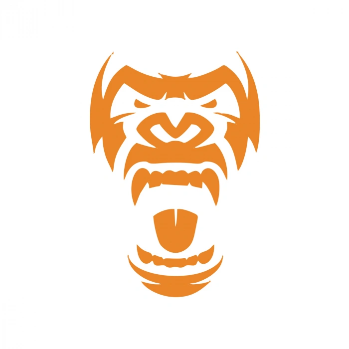 Goril Kafası Sticker17x17 Cm Turuncu