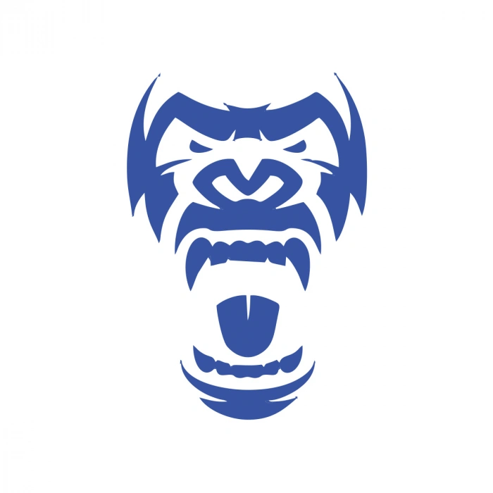 Goril Kafası Sticker17x17 Cm Mavi