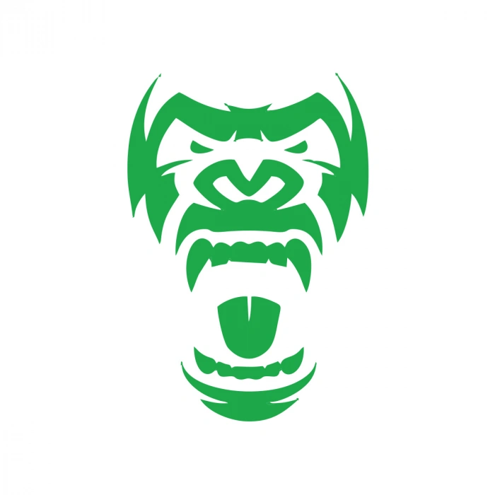 Goril Kafası Sticker17x17 Cm Yeşil