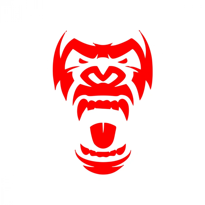 Goril Kafası Sticker17x17 Cm Kırmızı