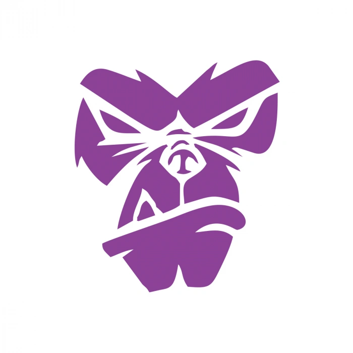 Goril Kafası Sticker17x17 Cm Mor