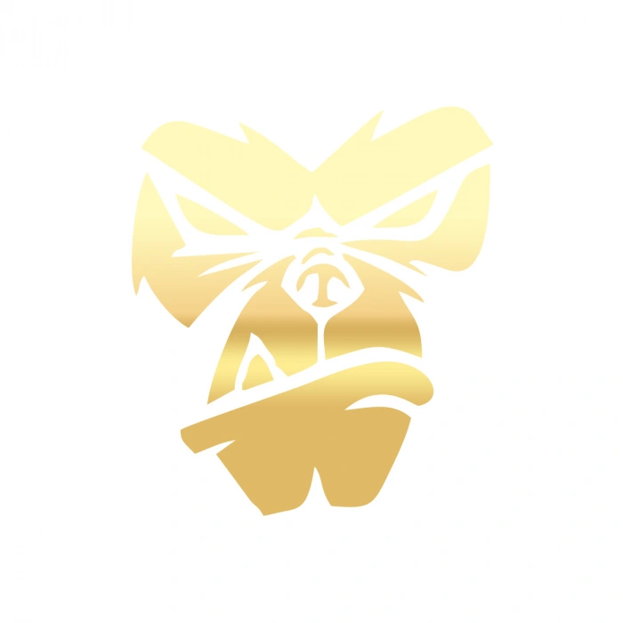 Goril Kafası Sticker17x17 Cm Gold