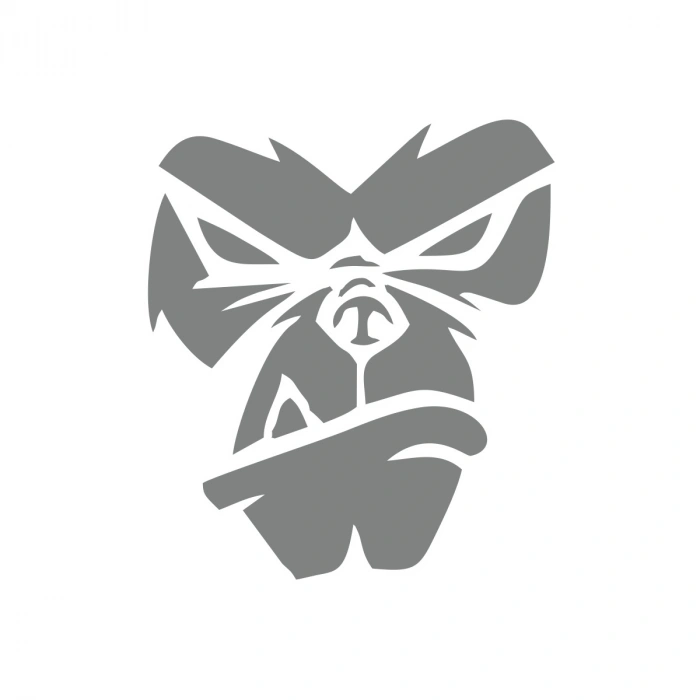 Goril Kafası Sticker17x17 Cm Gri