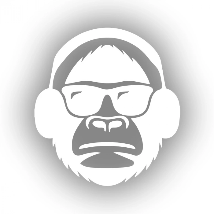 Kulaklıklı Maymun Sticker17x17 Cm Beyaz