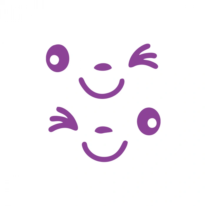 Göz Kırpan Ayna Sitcker 2 Adet17x17 Cm Mor