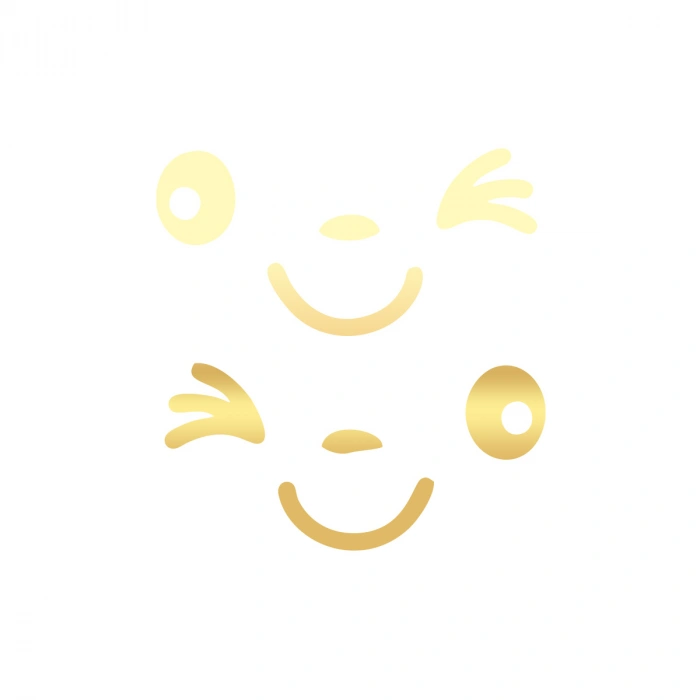 Göz Kırpan Ayna Sitcker 2 Adet17x17 Cm Gold