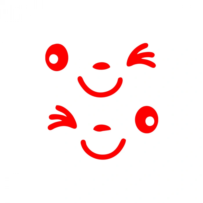 Göz Kırpan Ayna Sitcker 2 Adet17x17 Cm Kırmızı