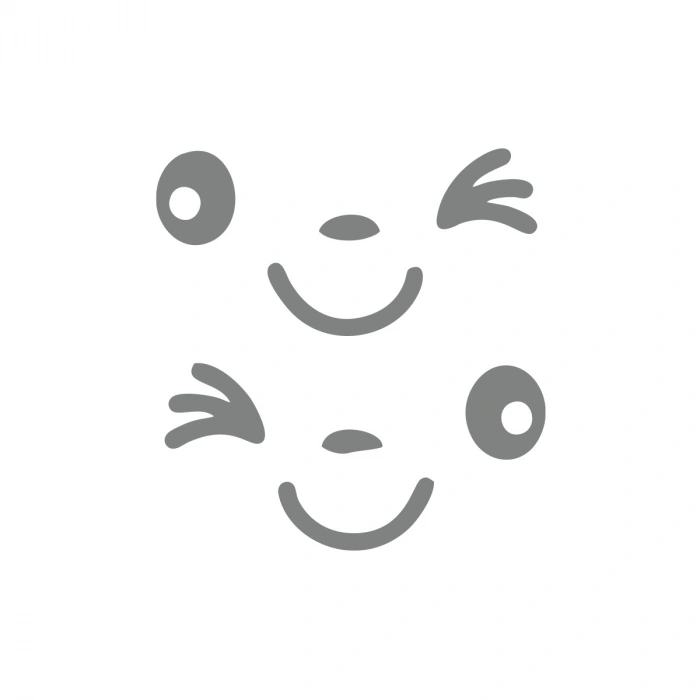 Göz Kırpan Ayna Sitcker 2 Adet17x17 Cm Gri