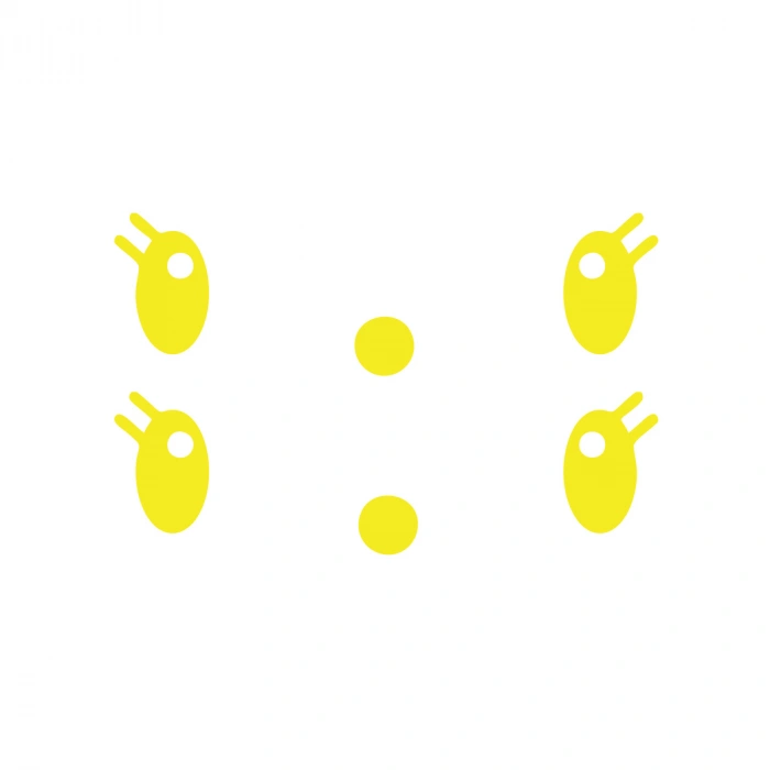 Gülen Surat Ayna Sticker 2 Adet17x17 Cm Sarı