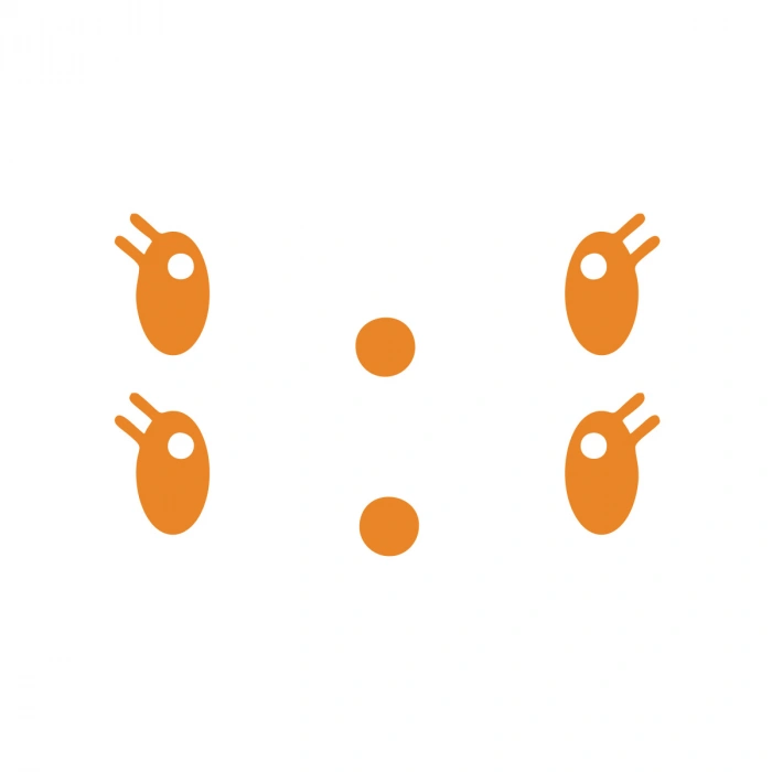 Gülen Surat Ayna Sticker 2 Adet17x17 Cm Turuncu