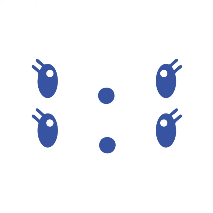 Gülen Surat Ayna Sticker 2 Adet17x17 Cm Mavi