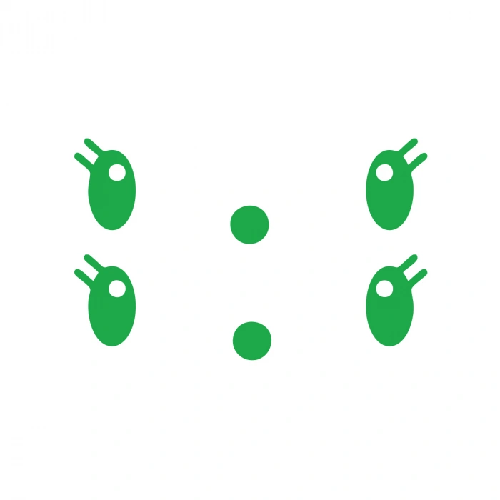 Gülen Surat Ayna Sticker 2 Adet17x17 Cm Yeşil