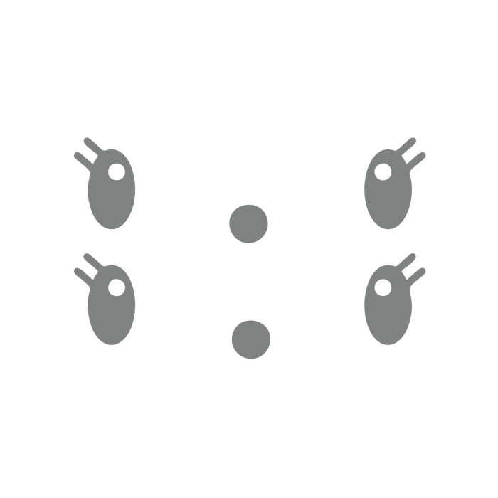 Gülen Surat Ayna Sticker 2 Adet17x17 Cm Gri