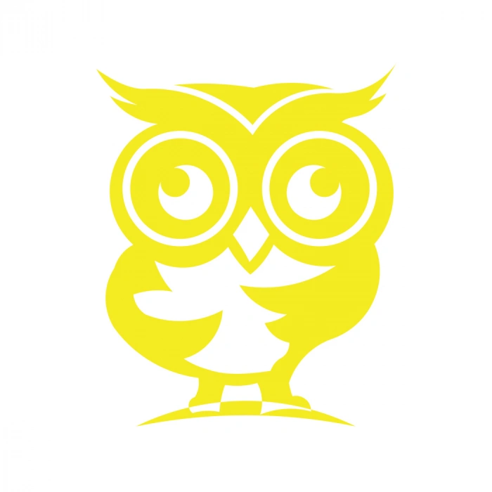 Sevimli Baykuş Sticker 17x17 Cm Sarı