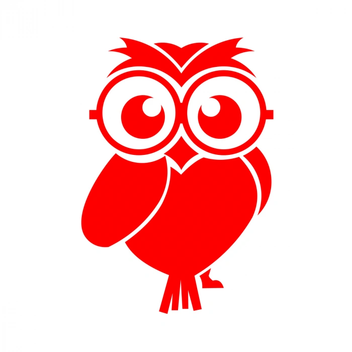 Sevimli Baykuş Sticker 17x17 Cm Kırmızı