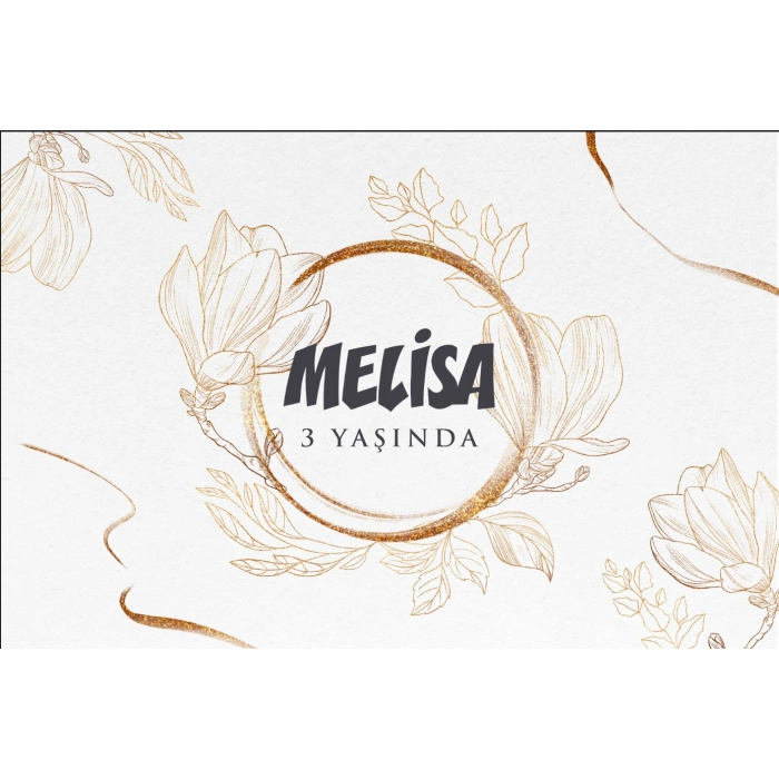 Çiçekler Temalı Doğum Günü Afişli - 100x150 Cm