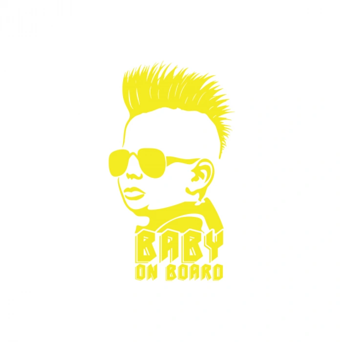 Baby on Board Sticker 17x17 Cm Sarı