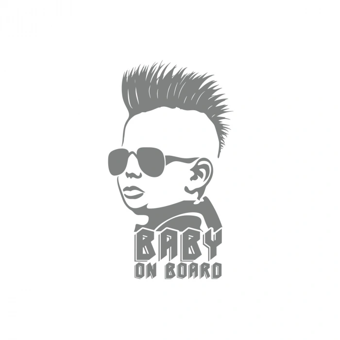 Baby on Board Sticker 17x17 Cm Gri