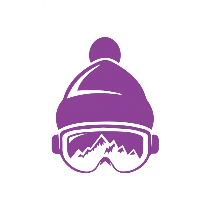 Ski Gözlük Sticker 17x17 Cm Mor