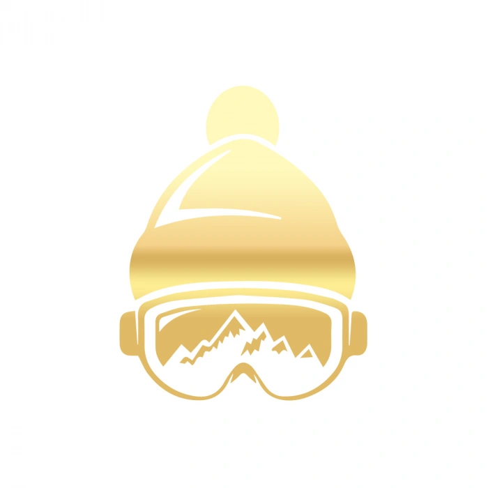 Ski Gözlük Sticker 17x17 Cm Gold