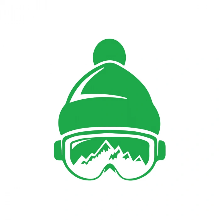 Ski Gözlük Sticker 17x17 Cm Yeşil
